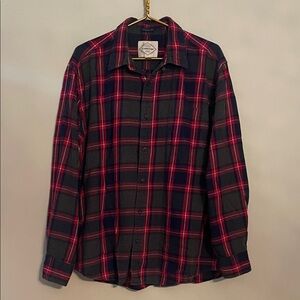 St. John's Bay Red and Black Plaid Shirt